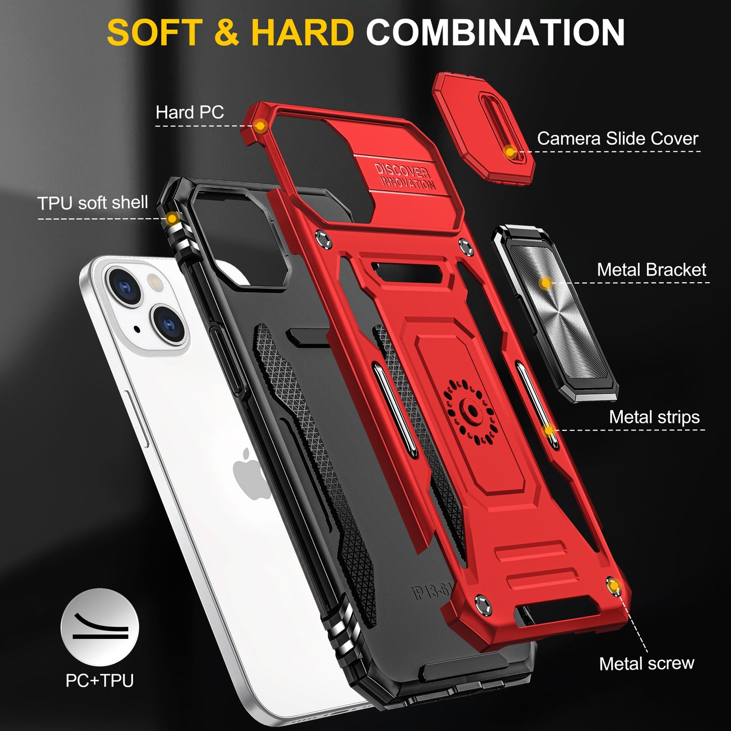 Funda protectora para teléfono móvil de la marca WOL-MOT, adecuada para Motorola G73, funda para teléfono móvil con soporte para anillo