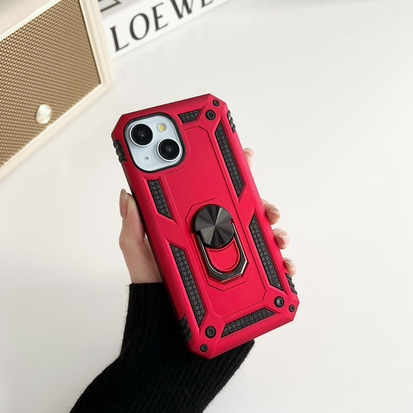 Funda protectora para teléfono móvil de la marca WOL-MOT, adecuada para iPhone6/7/8PLUS, X/XR/XS MAX/11/12/13/14/15Pro max ring Armor, funda para teléfono móvil