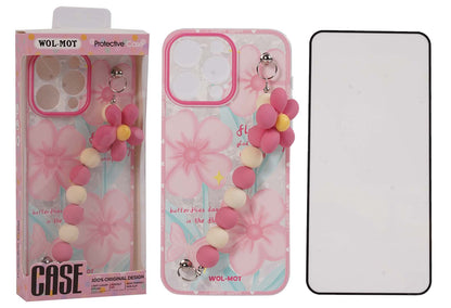 Funda protectora para teléfono móvil de la marca WOL-MOT, adecuada para iPhone12/13/14/15 Pro max, con pulsera, funda anticaída y moderna para teléfono móvil