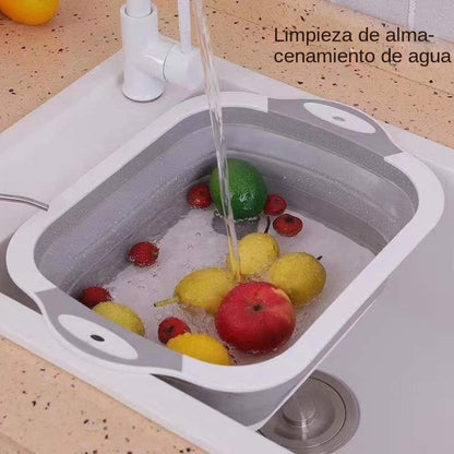 Tumey Tablero de corte plegable y bandeja para frutas multifuncional