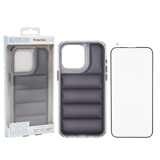 Funda protectora de la marca WOL-MOT, compatible con Motorola G8 4G/G54. Funda de estilo chaqueta acolchada con protector de pantalla incluido.